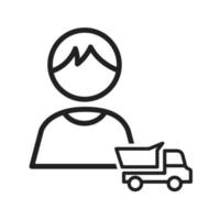 Playing with Truck Icon vector