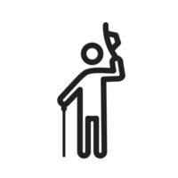 Elegant Man Saluting Icon vector