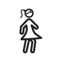 icono de niña caminando vector