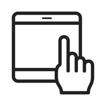 usando el icono del dispositivo táctil vector