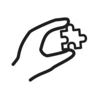 Holding Puzzle Piece Icon vector