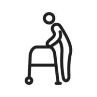 Old Man Walking Line Icon vector