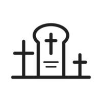 icono de línea de cementerio vector