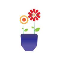 Flower vase vector icon