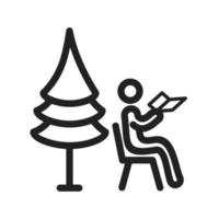 Sitting in Park Line Icon vector