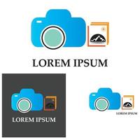 CAMERA with photo icon vector background