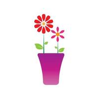 Flower vase vector icon