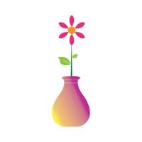 Flower vase vector icon