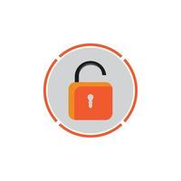 Flat unlock icon vector background