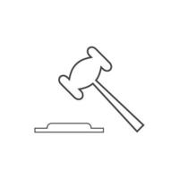 Hammer of a judge icon vector