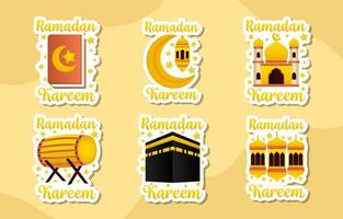 Ramadan Month Gradient Sticker vector
