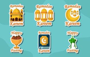 Ramadan Fasting Month Sticker vector