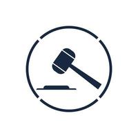 Hammer of a judge icon vector