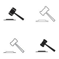 Hammer of a judge icon vector