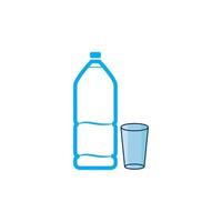 Plastic bottle and glass vector icon