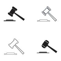 Hammer of a judge icon vector