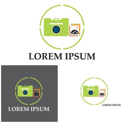 CAMERA with photo icon vector background