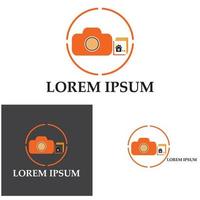 CAMERA with photo icon vector background