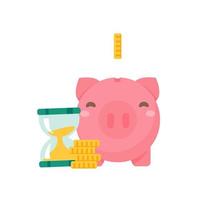 piggy bank and dollar coin Ideas for saving money for the future vector