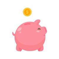 piggy bank and dollar coin Ideas for saving money for the future vector