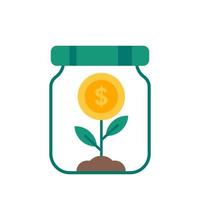 piggy bank and dollar coin Ideas for saving money for the future vector