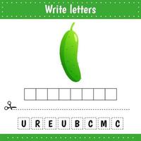 Crossword. Vegetable. Cucumber. Guess the word. vector