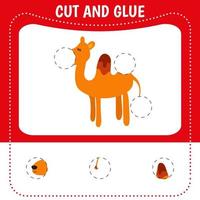 Cut and glue game. Camel vector