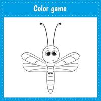 Coloring page of a dragonfly vector
