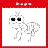 Coloring page of ant vector