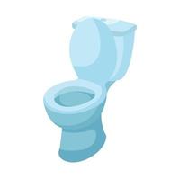 Cartoon blue toilet. Vector