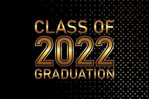 Class of 2022 graduation text design for cards, invitations or banner vector