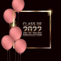 Class of 2022 graduation text design for cards, invitations or banner vector