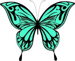 Beautiful blue butterfly. Vector illustration.