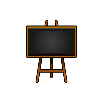 color illustration of blackboard on isolated background