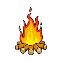 simple illustration of bonfire on isolated background vector