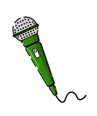 color illustration of microphone on isolated background