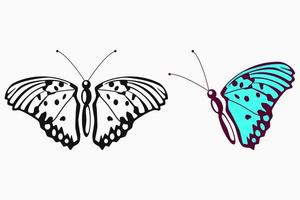 Butterfly line icon. black and white. animal icon, insect icon. for logo, mascot, emblem and symbol vector