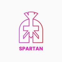 Spartan Logo Concept. Gradient. Pink, Purple and White. Logo, Icon, Symbol, Emblem and Sign. Line Logotype. War. Head Protector vector