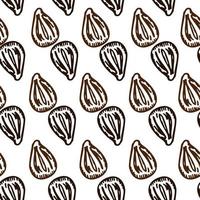 Seamless pattern engraved seeds. Vintage background plants kernels in hand drawn style. Botanical sketch. vector