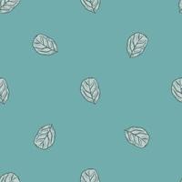 Seamless pattern engraved tree leaves. Vintage background botanical with foliage in hand drawn style. vector