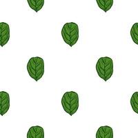 Seamless pattern engraved tree leaves. Vintage background botanical with foliage in hand drawn style. vector