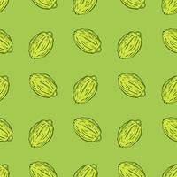 Seamless pattern engraved lemons. Vintage background citrus fruit in hand drawn style. Whole lemon or lime sketch. vector