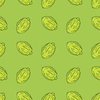 Seamless pattern engraved lemons. Vintage background citrus fruit in hand drawn style. Whole lemon or lime sketch. vector