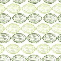 Seamless pattern engraved lemons. Vintage background citrus fruit in hand drawn style. Whole lemon or lime sketch. vector