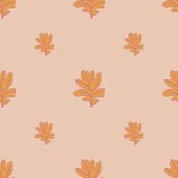 Leaves oak engraved seamless pattern. Retro background botanical with forest foliage in hand drawn style. vector