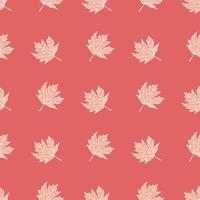hojas de arce canadiense grabado de patrones sin fisuras. fondo vintage botánico con follaje en estilo dibujado a mano.