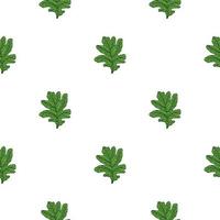 Leaves oak engraved seamless pattern. Retro background botanical with forest foliage in hand drawn style. vector