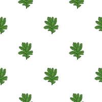 Leaves oak engraved seamless pattern. Retro background botanical with forest foliage in hand drawn style. vector