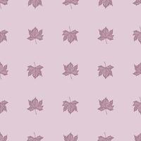 Leaves maple engraved seamless pattern. Vintage background botanical with canadian foliage in hand drawn style. vector