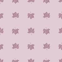 Leaves maple engraved seamless pattern. Vintage background botanical with canadian foliage in hand drawn style. vector